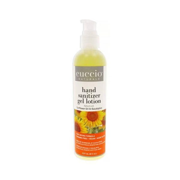 Hand Sanitizer Gel Lotion - Sunflower Oil and Eucalyptus by Cuccio Naturale for Unisex - 8 oz Hand Sanitizer For Discount