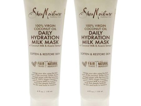 100% Virgin Coconut Oil Daily Hydration Milk Mask - Pack of 2 by Shea Moisture for Unisex - 4 oz Mask Online Sale