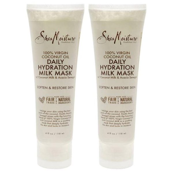 100% Virgin Coconut Oil Daily Hydration Milk Mask - Pack of 2 by Shea Moisture for Unisex - 4 oz Mask Online Sale