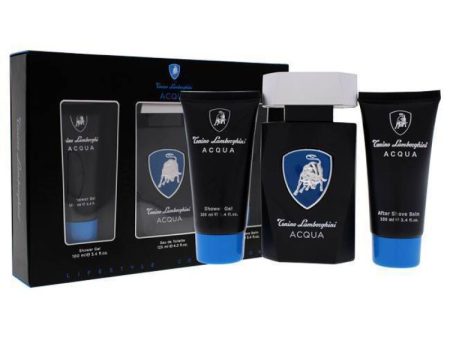 Acqua by Tonino Lamborghini for Men - 3 Pc Gift Set 4.2oz EDT Spray, 3.4oz Shower Gel, 3.4oz After Shave Balm on Sale