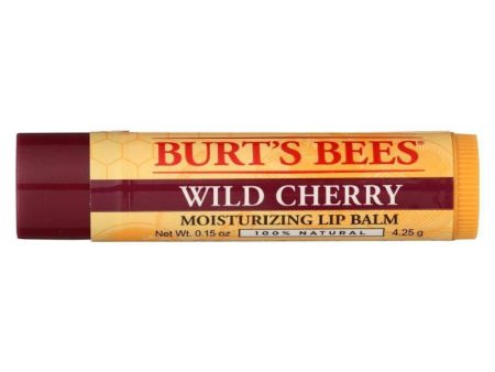 Wild Cherry Moisturizing Lip Balm by Burts Bees for Unisex - 0.15 oz Lip Balm For Sale